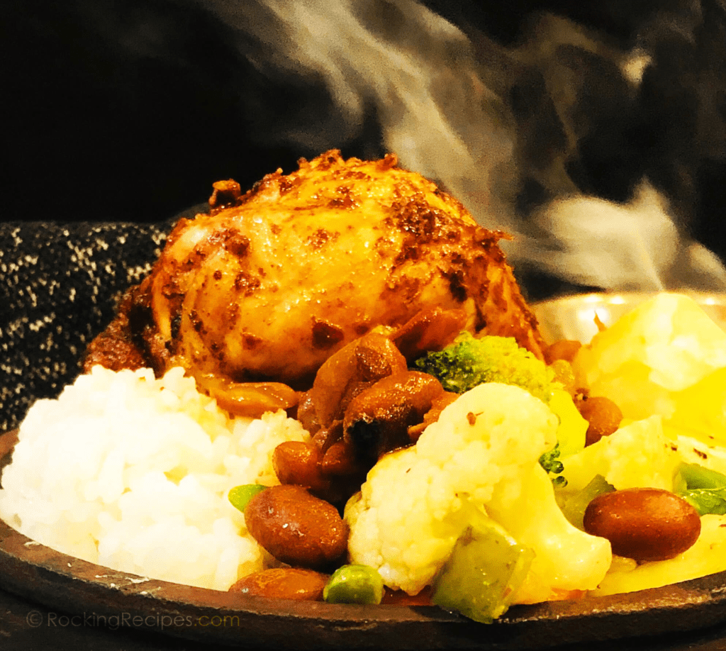 Grilled Chicken Sizzler with Mushroom Sauce