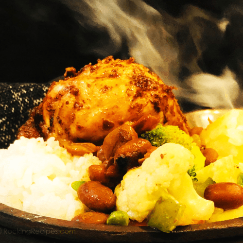 Grilled Chicken Sizzler with Mushroom Sauce